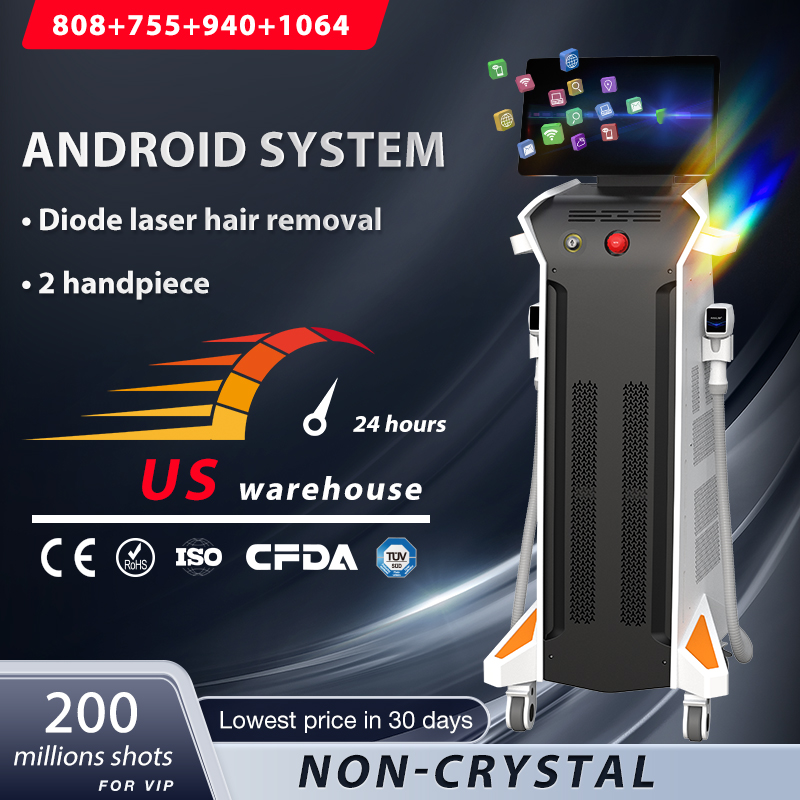 AresLite® DM40P Android System Non-Crystal 4 Wavelength Diode Laser Hair Removal Machine